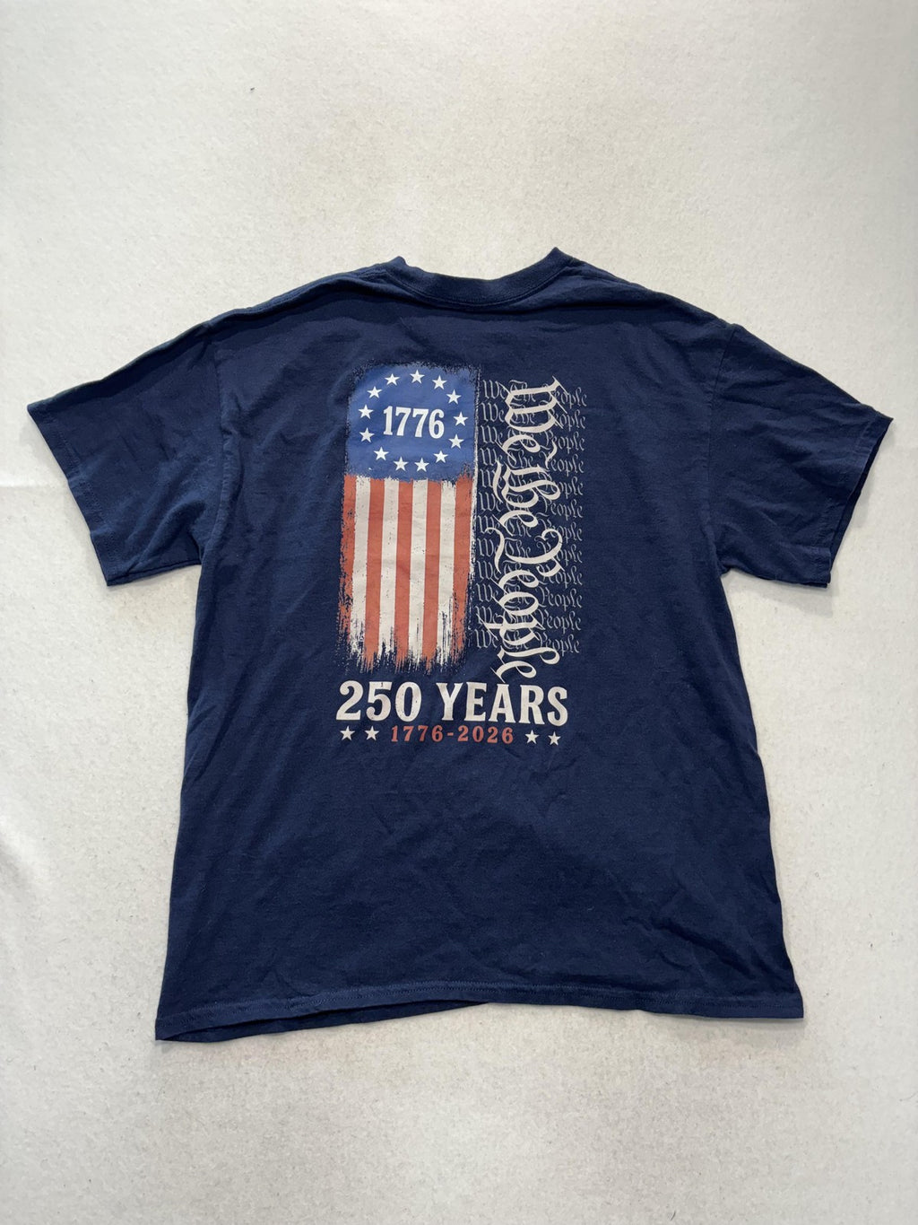 Shirt Mens Medium Blue 1776 We The People 250 Years Graphic Tee Patriotic