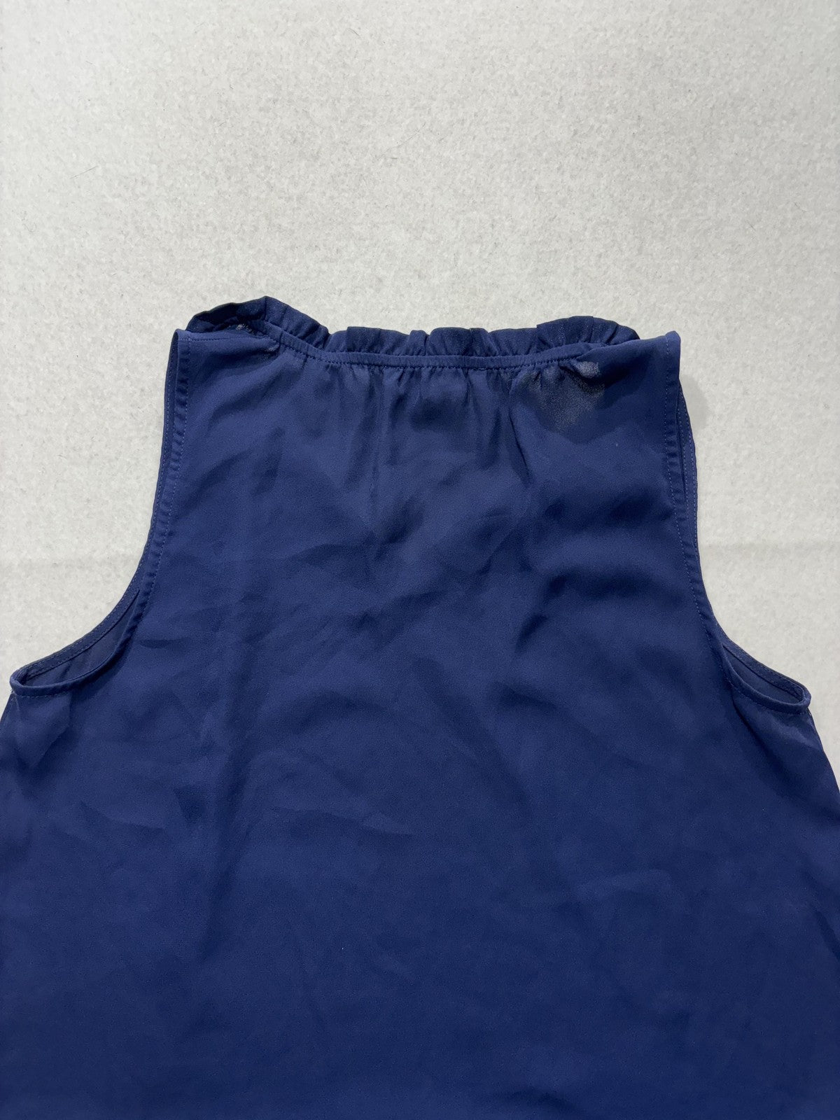 MICHAEL Michael Kors Blouse Womens Small Blue V Neck Chain Tie Ruffle Tunic Top