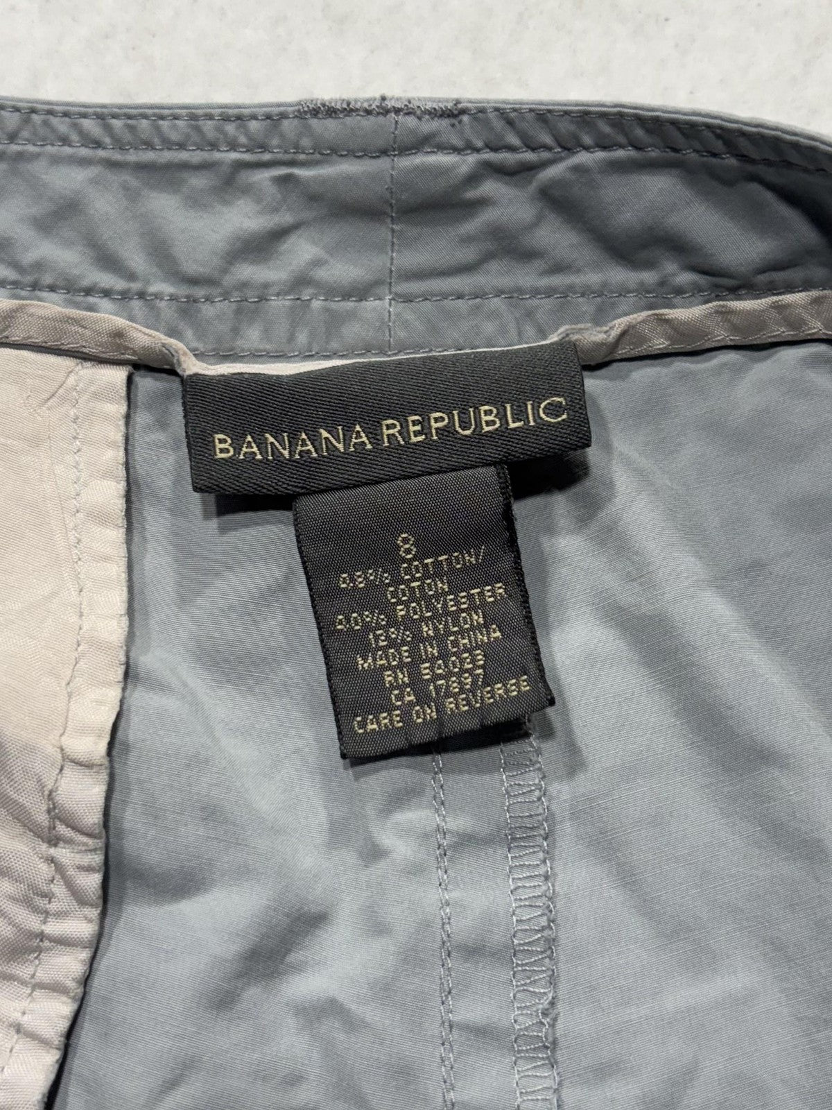 Banana Republic Shorts Womens 8 Gray Chino 4" Inseam Casual Pockets Summer