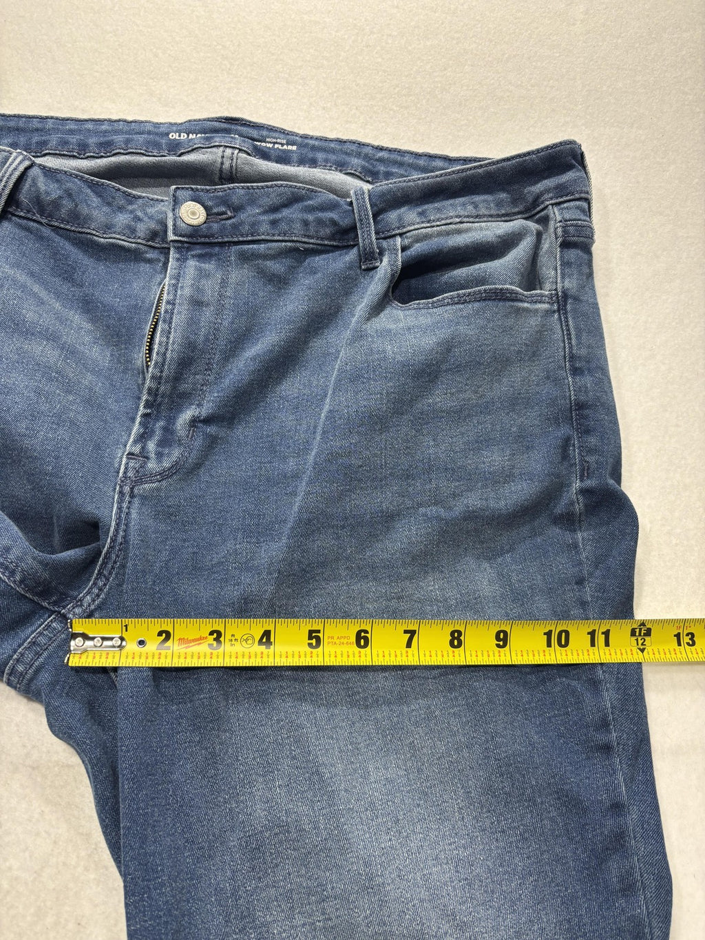 Old Navy Wow Flare Jeans Womens 20 Short Medium Wash High Rise Stretch 36x29