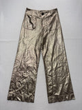 Maeve Pants Womens 26 Gold Colette Metallic Cropped Wide Leg Anthropologie