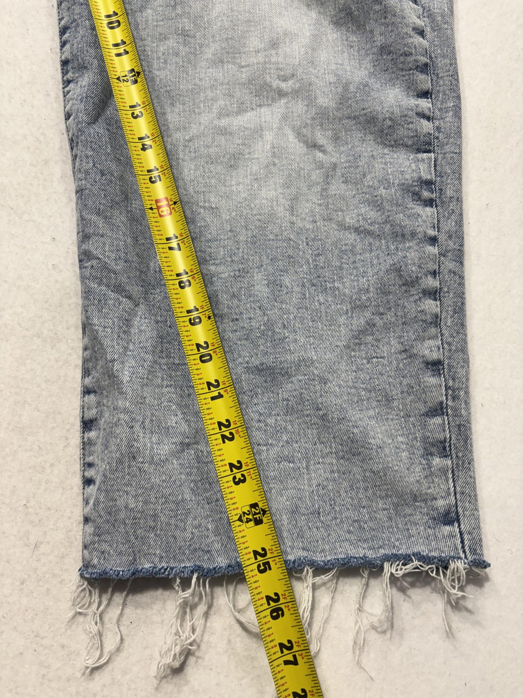 Old Navy Jeans Womens 20 Blue Light Wash High Rise Straight Crop Raw Hem 40x25.5