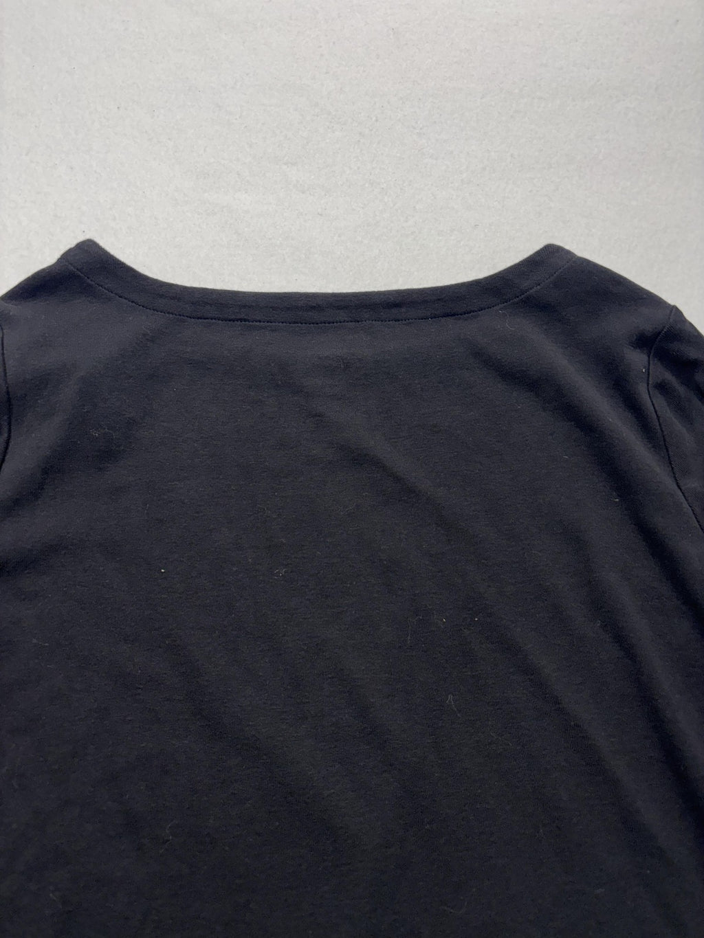 Chico's Shirt Womens 2 Black Boat Neck 3/4 Sleeve Cotton Jersey Tee Casual Top