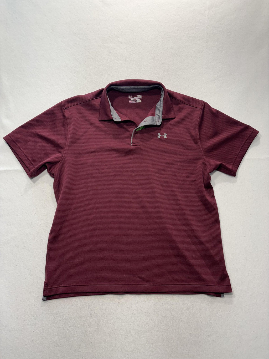 Under Armour HeatGear Polo Shirt Mens Large Red Loose Golf Short Sleeve