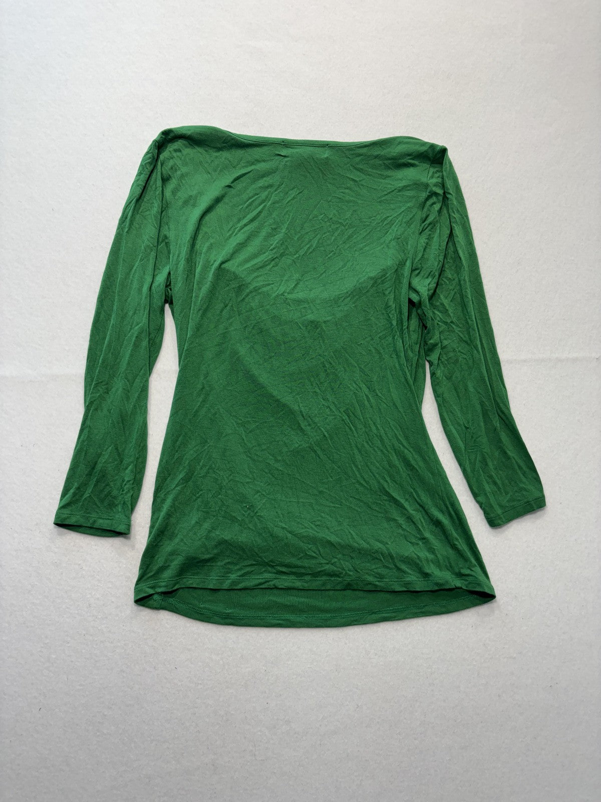 Michael Kors Top Womens Medium Green Cowl Neck 3/4 Sleeve Stretch Tunic Blouse