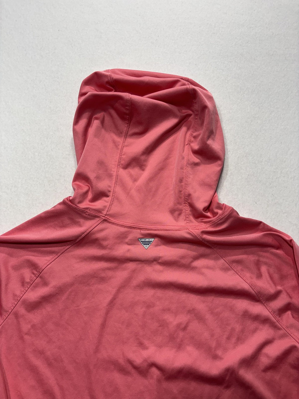 Columbia PFG Omni-Shade Shirt Womens L Pink Hooded Long Sleeve Sun Protection