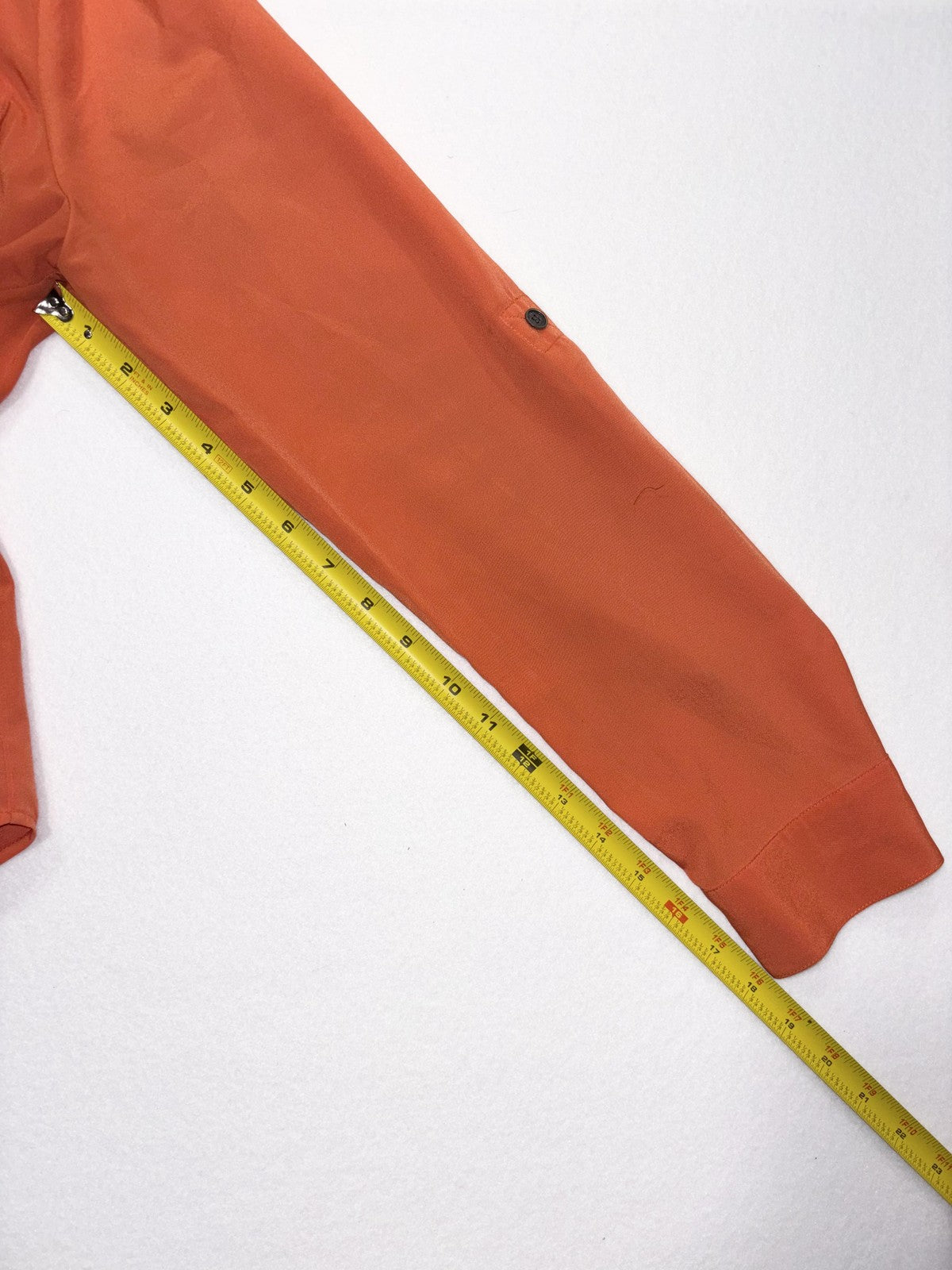 MICHAEL Michael Kors Blouse Womens Large Orange V Neck Zip Pocket Tunic Top