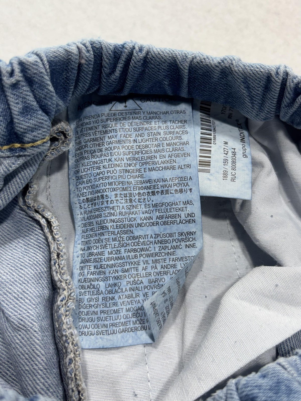 Zara Jeans Mens 30x30 Blue Medium Wash Relaxed Straight Elastic Waist Denim
