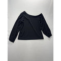 Banana Republic Blouse Womens Medium Black Off Shoulder Balloon Top 885894-03-1
