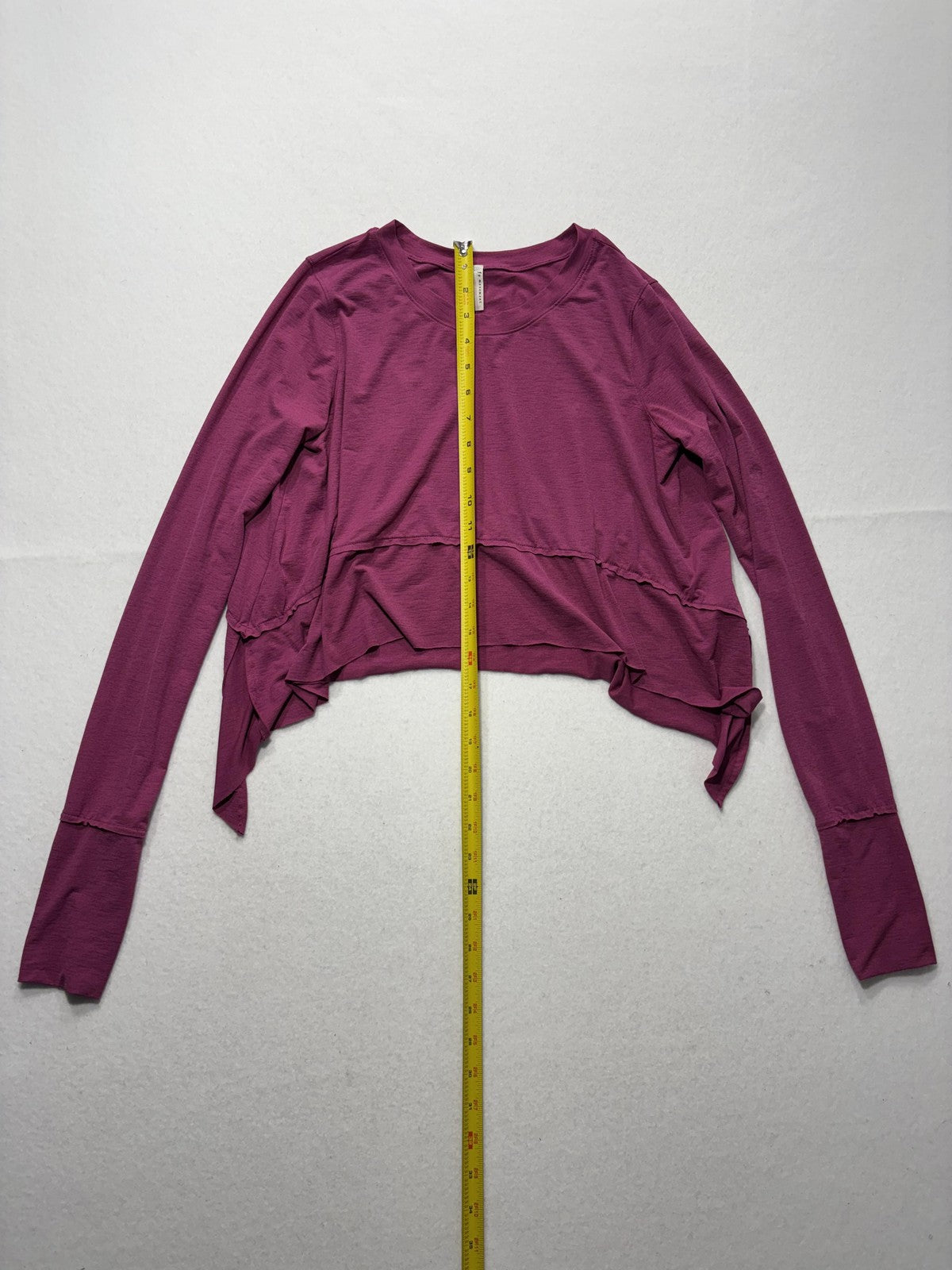 FP Movement Shirt Womens XS/S Pink Cropped Long Sleeve Crew Neck Yoga Athletic