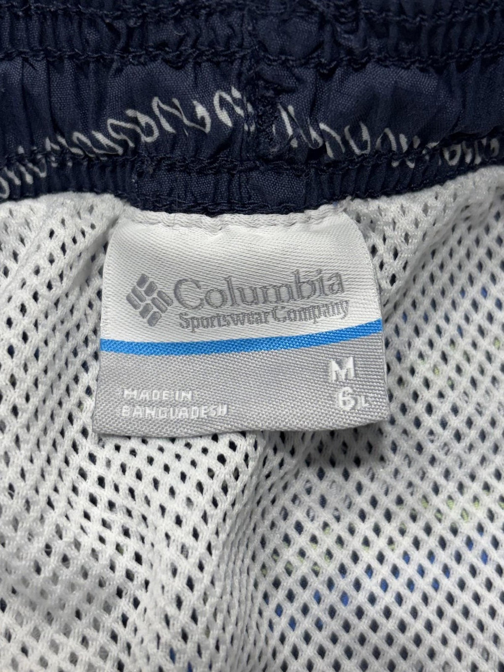 Columbia PFG Omni-Shade Swim Shorts Mens Medium Blue Stripe Fishing Lined