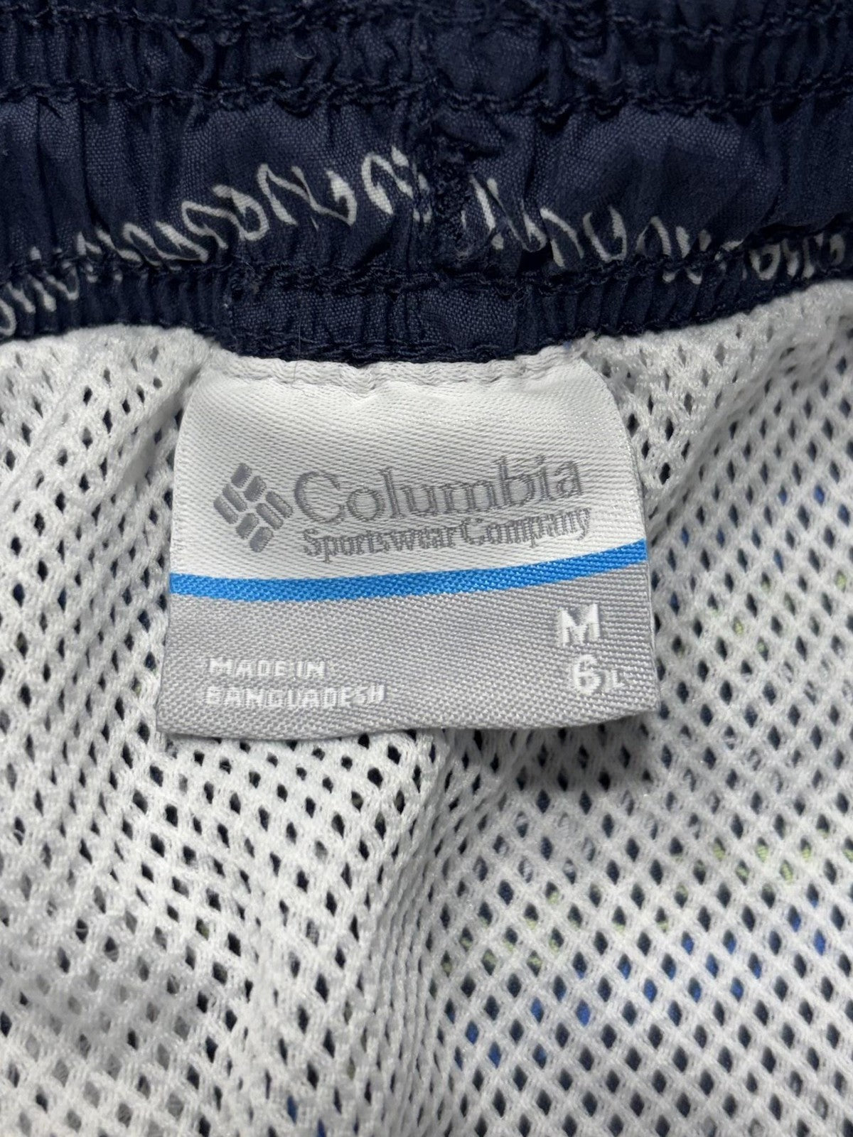 Columbia PFG Omni-Shade Swim Shorts Mens Medium Blue Stripe Fishing Lined