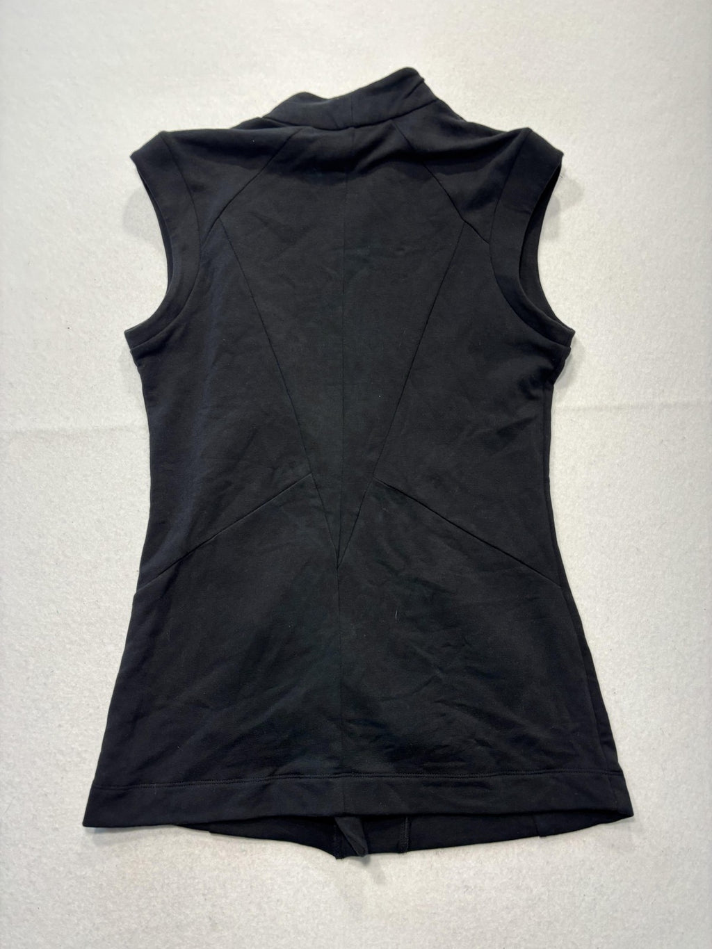 Heather By Bordeaux Vest Womens Medium Black Fleece Asym Zip Long Moto