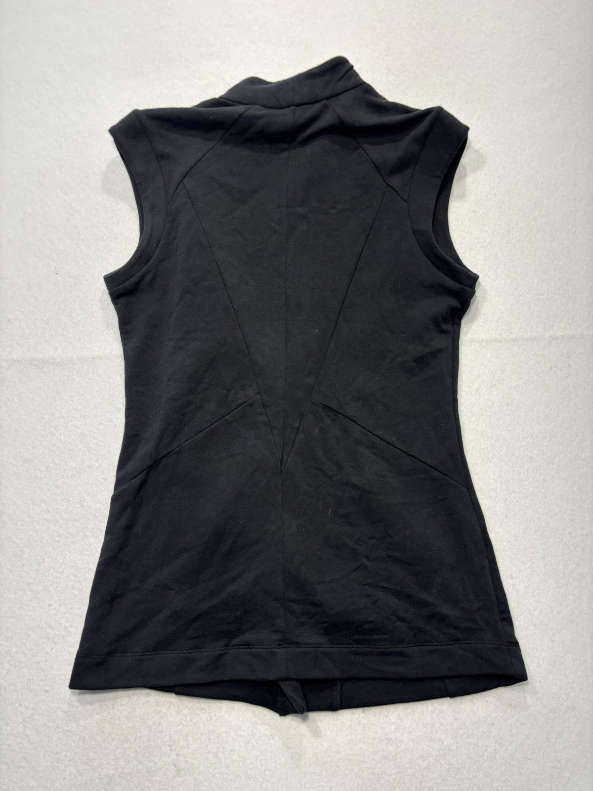 Heather By Bordeaux Vest Womens Medium Black Fleece Asym Zip Long Moto