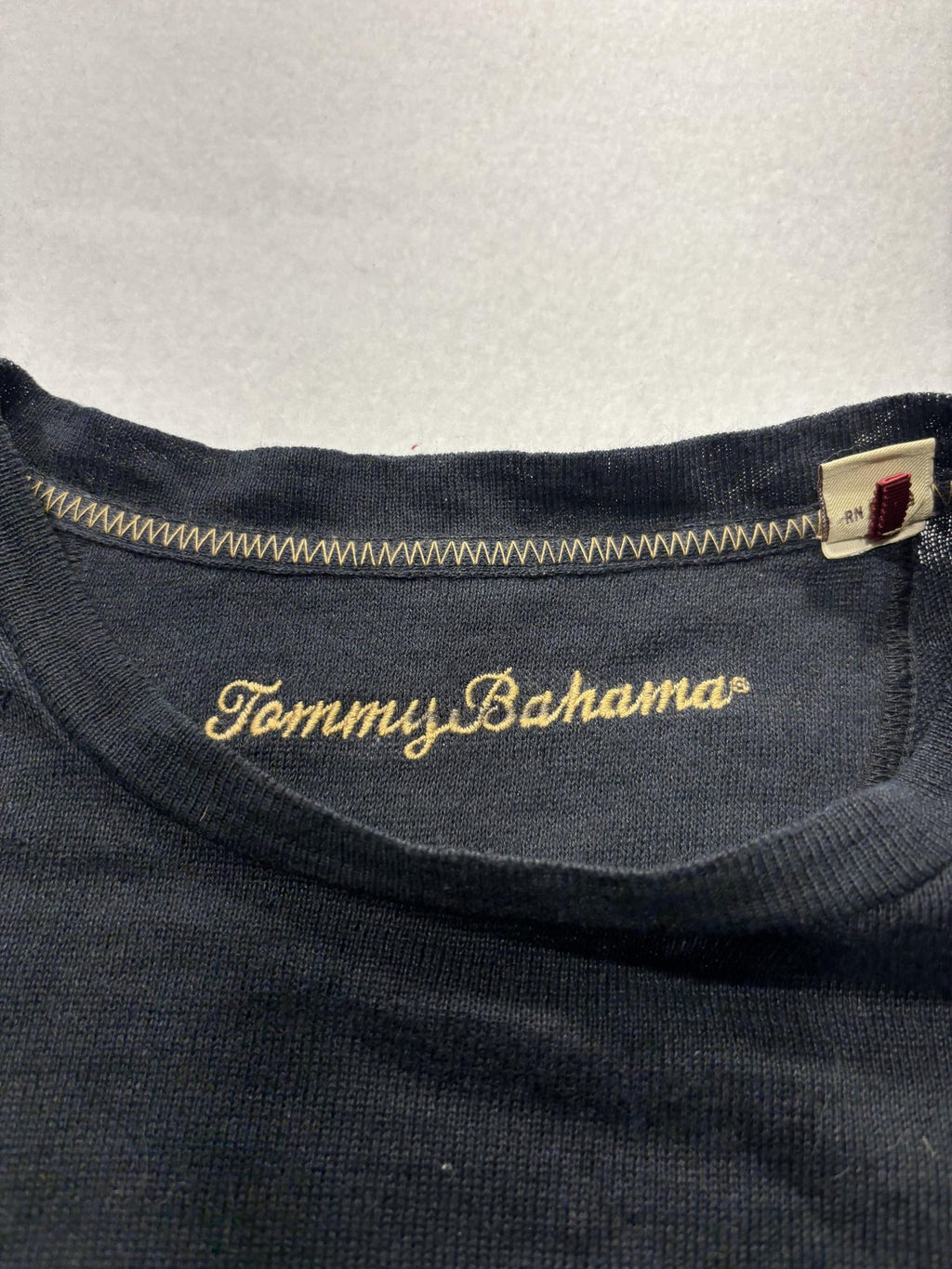 Tommy Bahama Sweater Mens Medium Blue Linen Knit Crew Neck Long Sleeve Casual