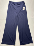 DKNY Dress Pants Womens 16 Blue Twill Wide Leg Stretch Zip Art Basel Work