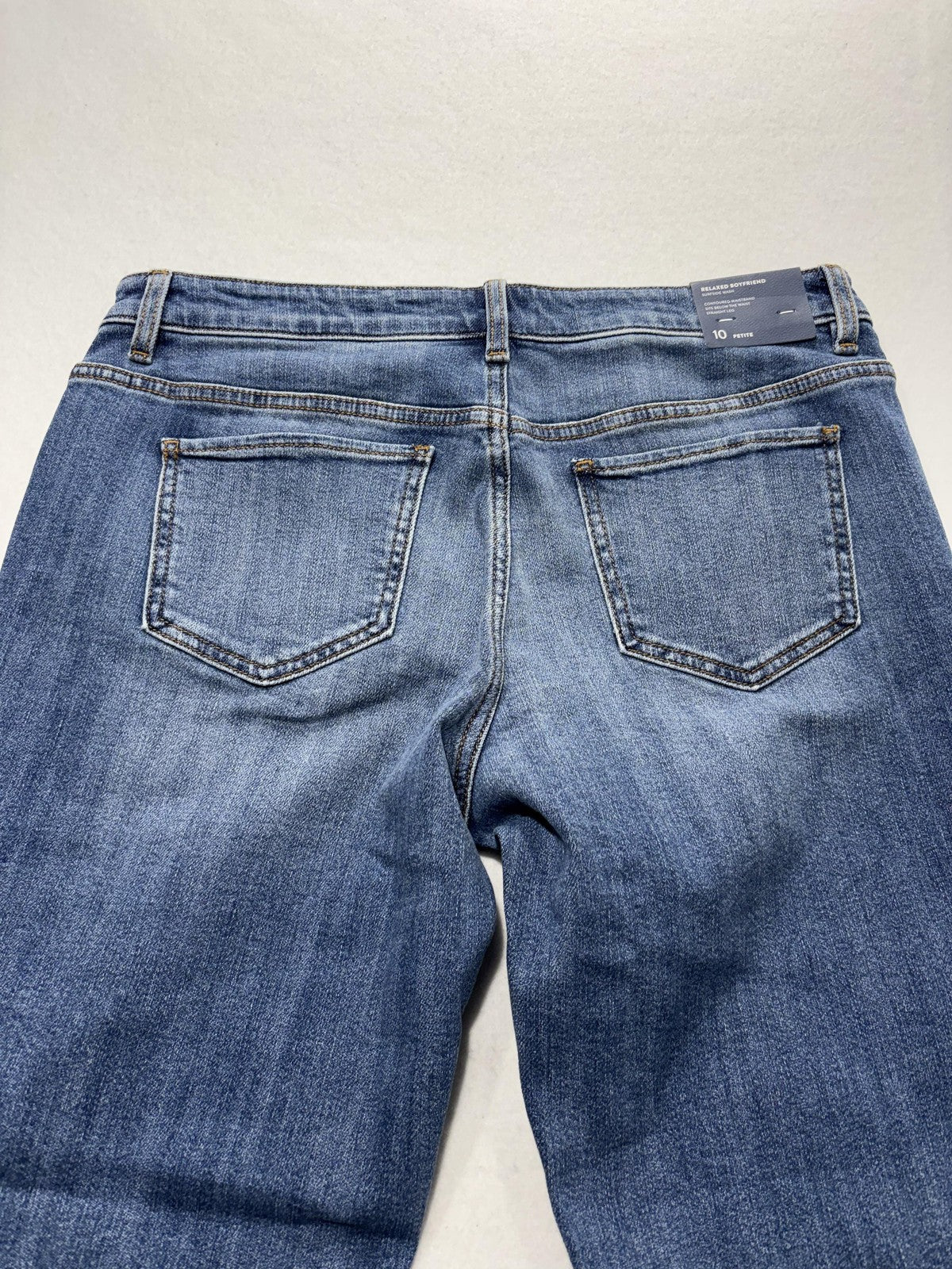 J. Jill Denim Jeans Womens 10P Blue Surfside Wash Relaxed Boyfriend Cuffed Ankle