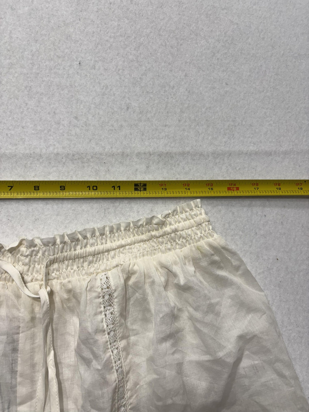 A Loves A Shorts Womens Large White Gauze Skimmer Tassel Drawstring Lace Trim