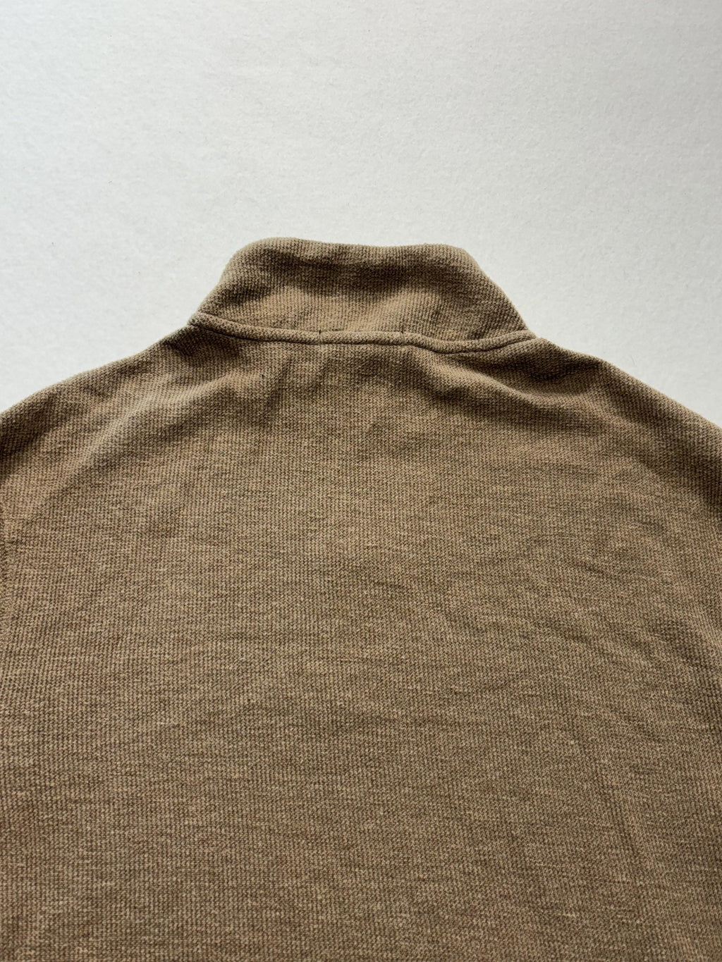 Banana Republic Sweater Mens Medium Brown Waffle Knit 1/4 Zip Mock Neck Pullover